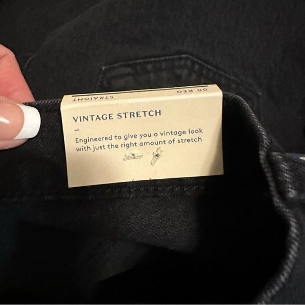 Women's High-Rise Vintage Straight Jeans Universal Thread Black 24 - Picture 10 of 14